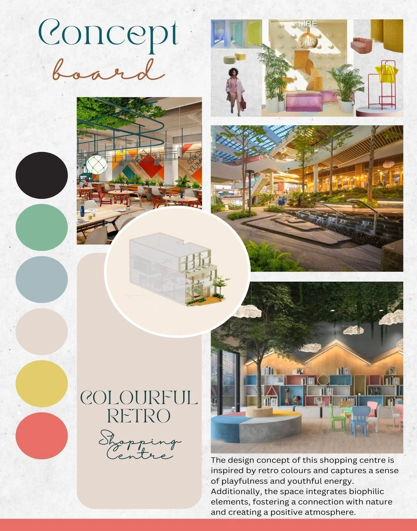 Planche conceptuelle aux couleurs rétro